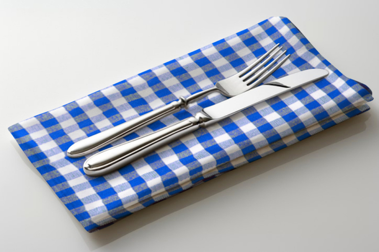 Blue and White Check Napkin Rental ASAP Linen
