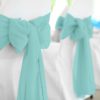 Aqua Polyester Chair Sash Rental