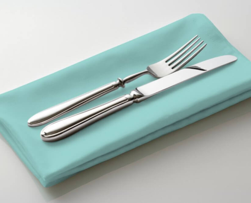 Aqua Polyester Linen Napkin