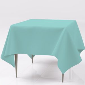 Aqua Polyester Rectangular Tablecloth Rental
