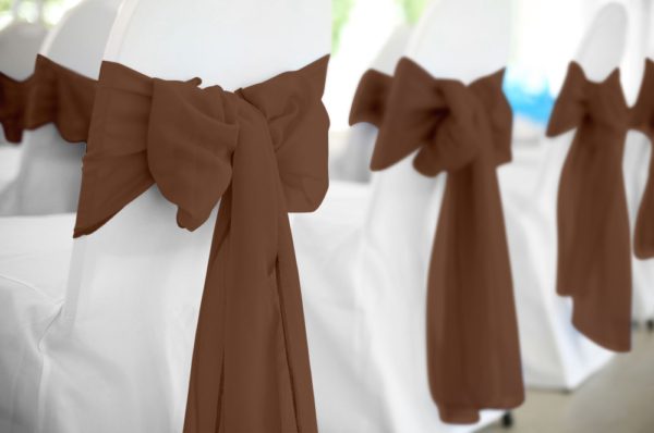 Brown Polyester Chair Sash Rental