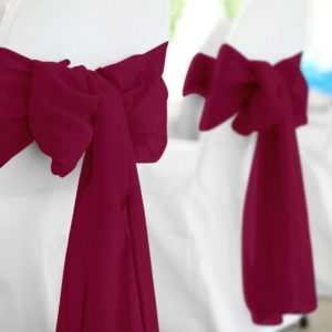 Burgundy Polyester Chair Sash Rental