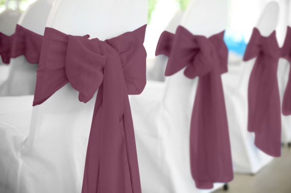 Claret Polyester Chair Sash Rental