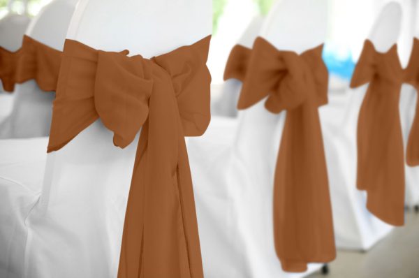 Copper Polyester Chair Sash Rental