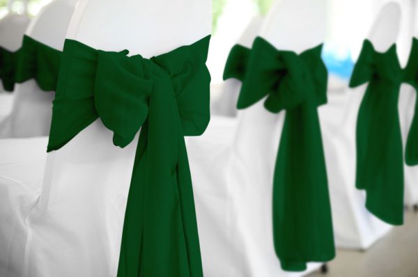 dark green polyester chair sash rental