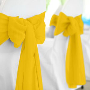 Gold Polyester Chair Sash Rental