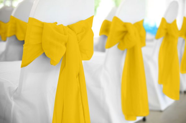 Gold Polyester Chair Sash Rental