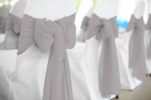 Grey Polyester Chair Sash Rental