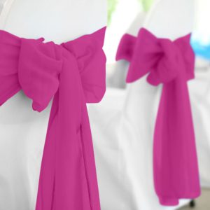 Hot Pink Polyester Chair Sash Rental