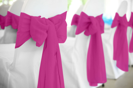 Hot Pink Polyester Chair Sash Rental