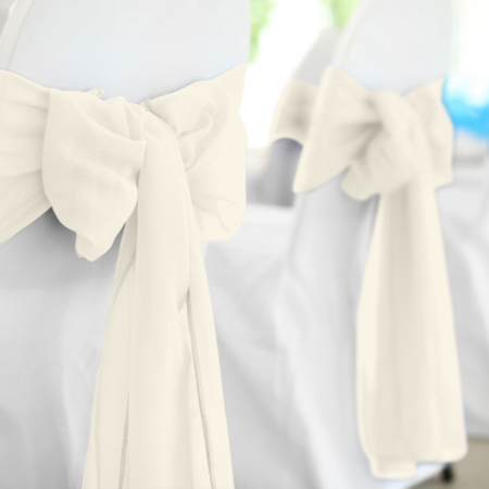 Ivory Polyester Chair Sash Rental