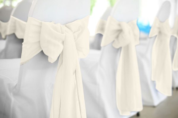 Ivory Polyester Chair Sash Rental