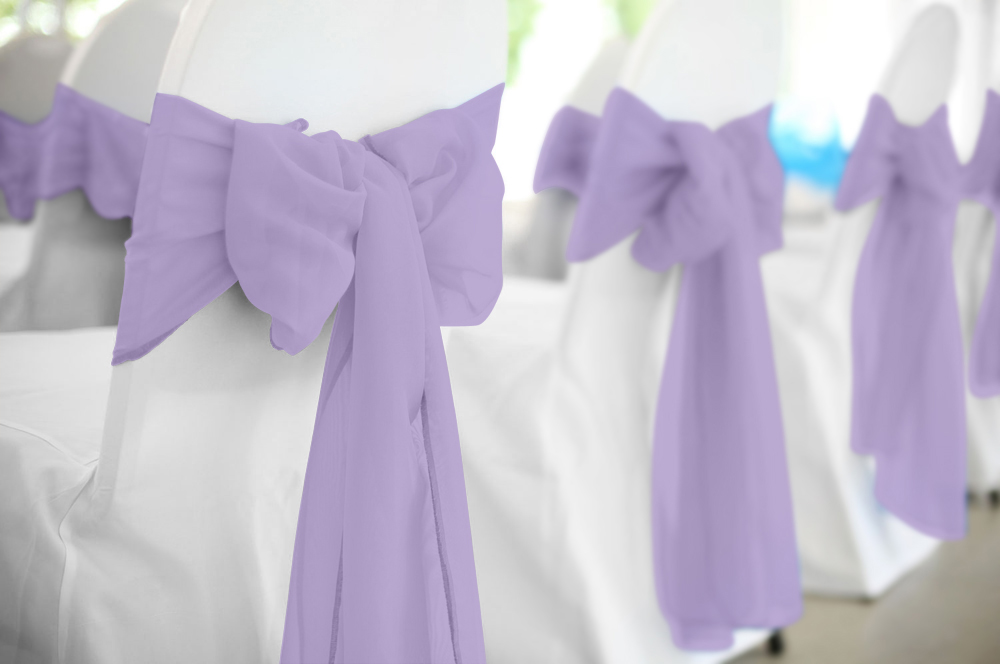 Lilac Polyester Chair Sash Rental - ASAP Linen