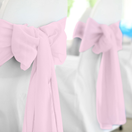 Lt Pink Polyester Chair Sash Rental