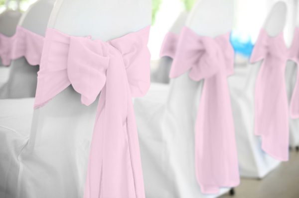 Lt Pink Polyester Chair Sash Rental