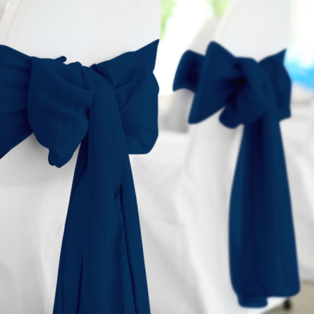 Navy Polyester Chair Sash Rental