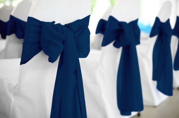 Navy Polyester Chair Sash Rental