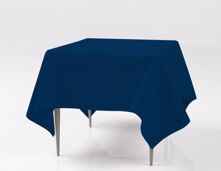 Navy Polyester Rectangular Tablecloth Rental ASAP Linen