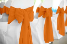 Orange Polyester Chair Sash Rental