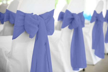 Periwinkle Polyester Chair Sash Rental