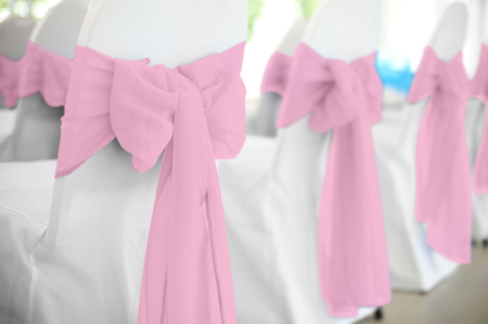 Pink Polyester Chair Sash Rental