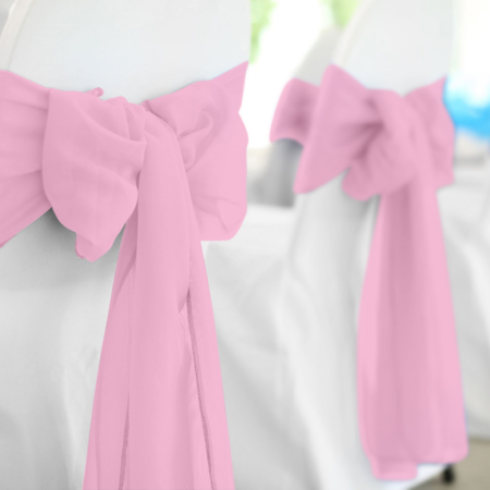 Pink Polyester Chair Sash Rental