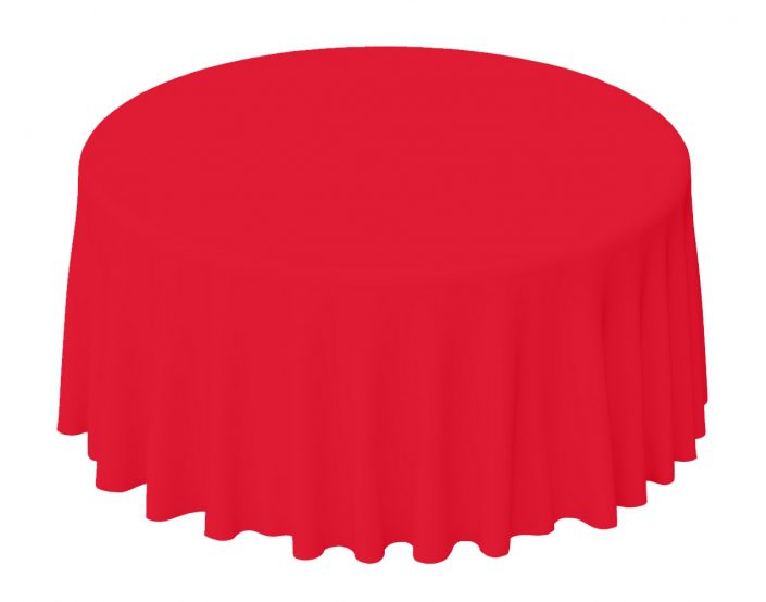 Red Polyester Round Tablecloth Rental ASAP Linen