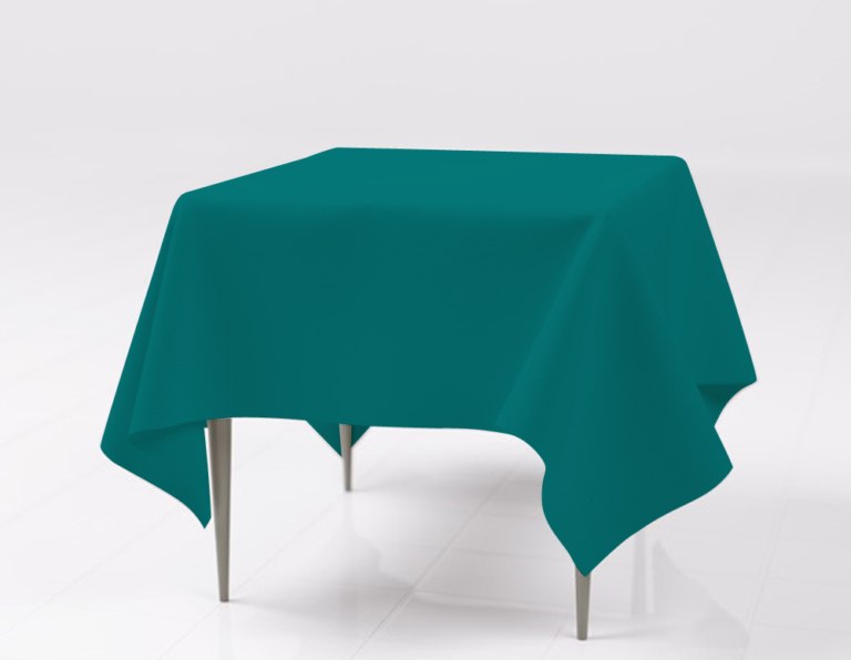 Teal Polyester Rectangular Tablecloth Rental ASAP Linen