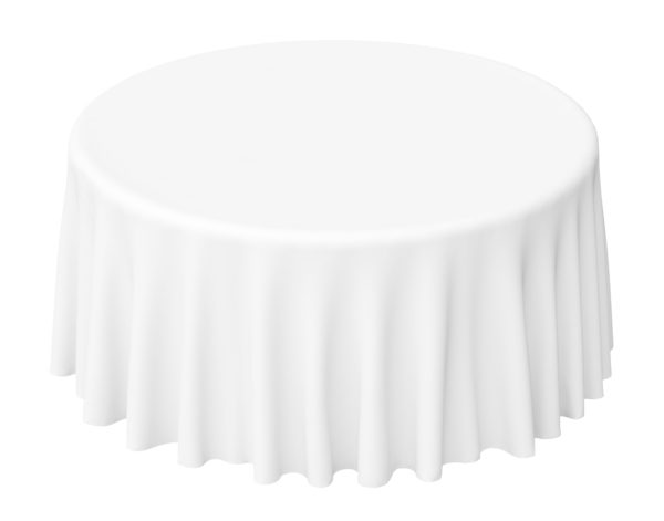 White Polyester Round Table Cloth