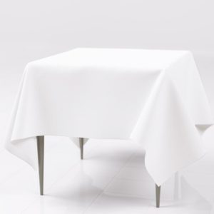 White Polyester Rectangle Tablecloth
