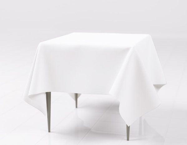 White Polyester Rectangle Tablecloth