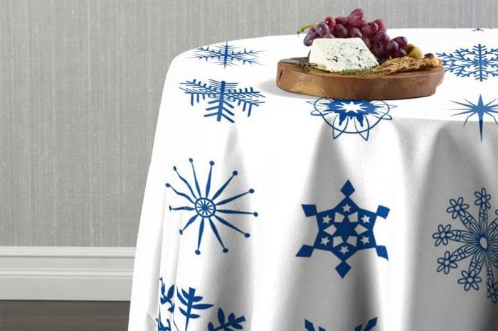 Holiday Cheer Linens with Snowflakes