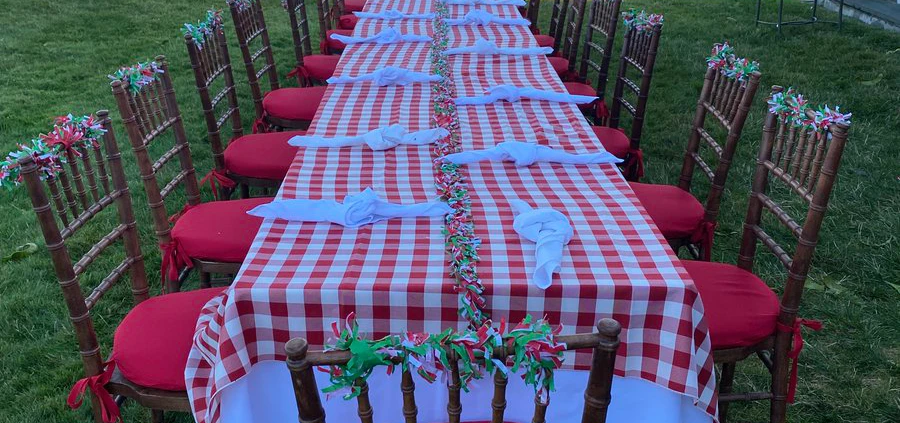 Memorial Day napkin and tablecloth rentals