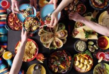 Table from above featuring an authentic Mexican Cinco de Mayo spread.
